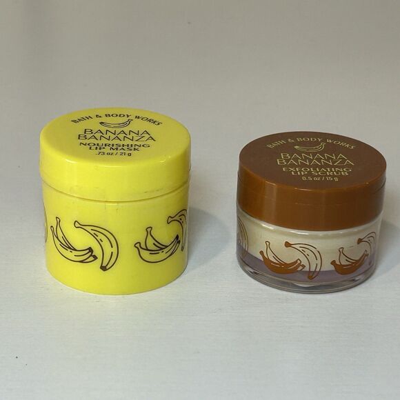 Bath & Body Works BANANA BONANZA Nourishing Lip Mask/exfoliating Lip Scrub Duo - Picture 1 of 4